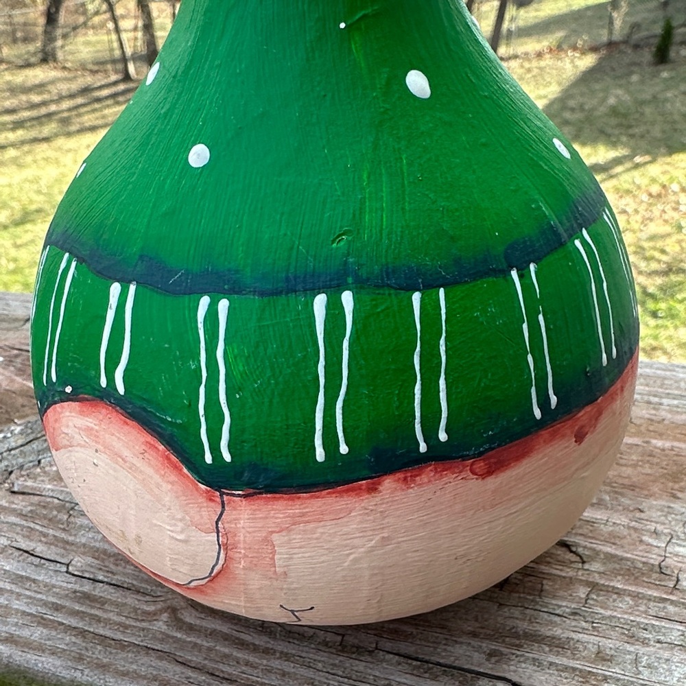 Festive Gnome Holiday Painted Gourde Set - Red and Green - Picture 2 of 7